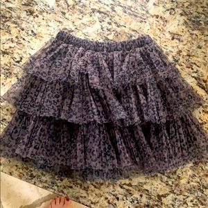Zara girls ruffle skirt in leopard print